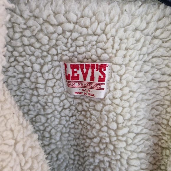 Men's Levi's Made In USA Sherpa Lined Trucker jacket Size 44R (large) - Picture 4 of 4